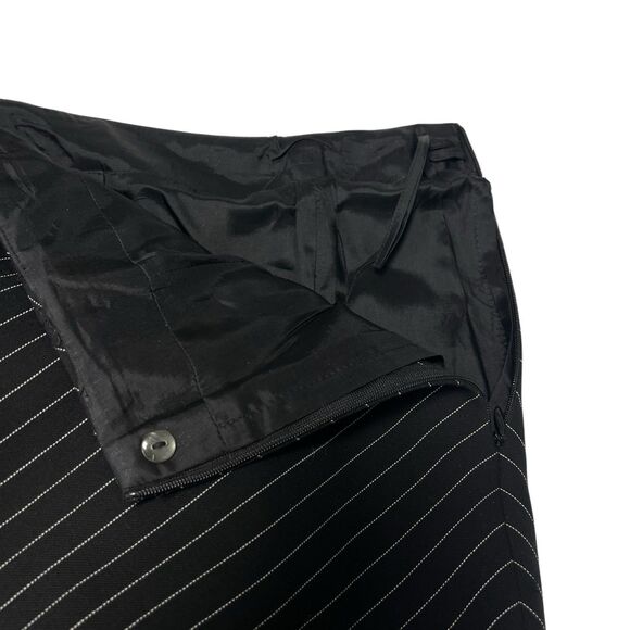 AKRIS Black Pinstripe 2 Piece Blazer Jacket Skirt Set Suit Career Womens Size 10 - Picture 10 of 15